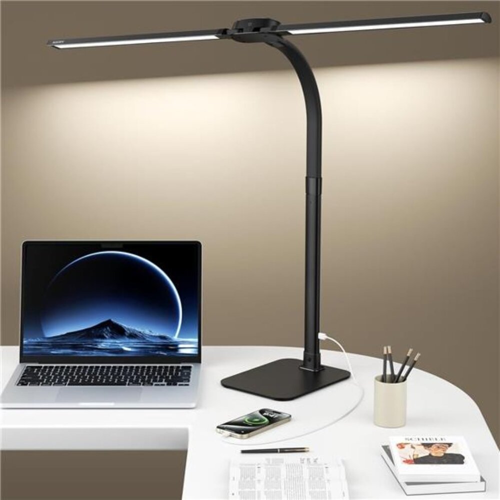 Desk Lamp with USB Charging Port for Home Office 24w Architect Remote Base Dual